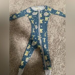 Little Sleepies baby yoda pattern onesie pajamas